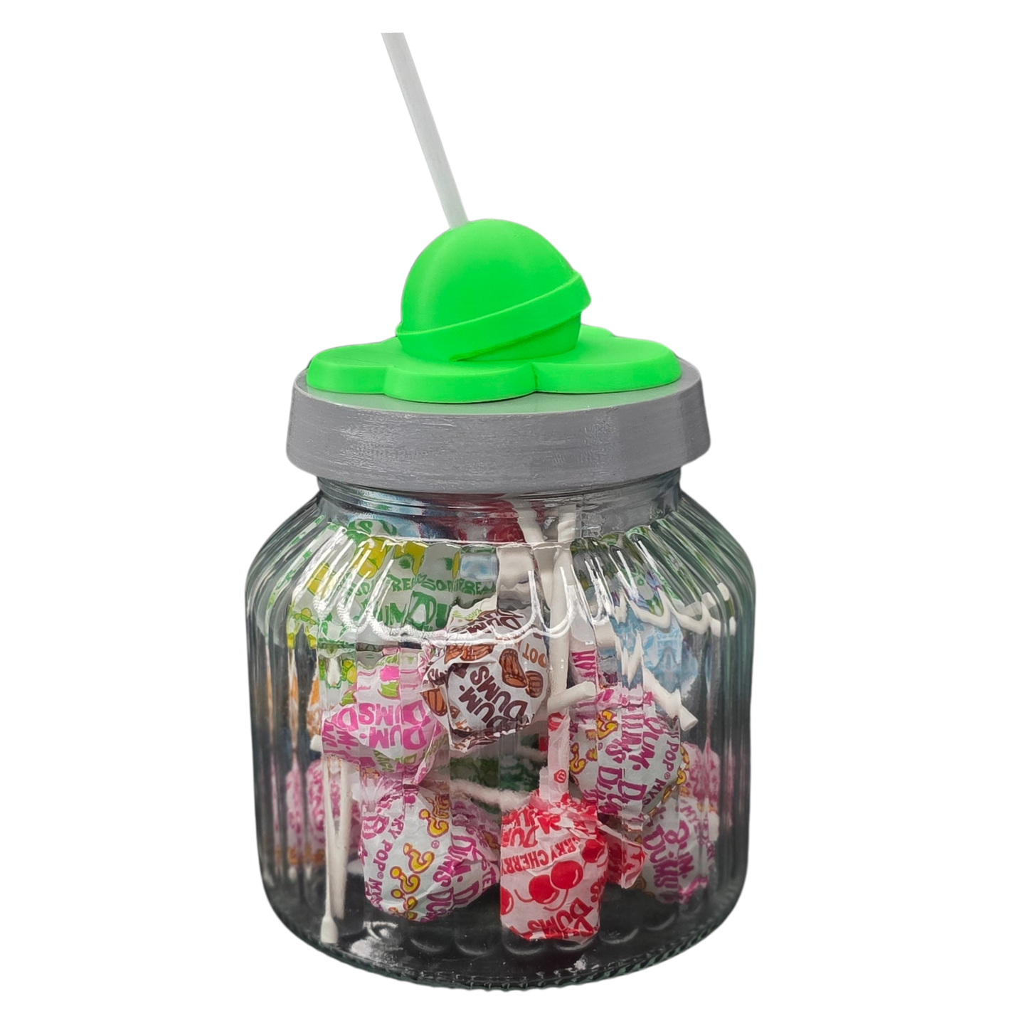 Green sucker candy jar