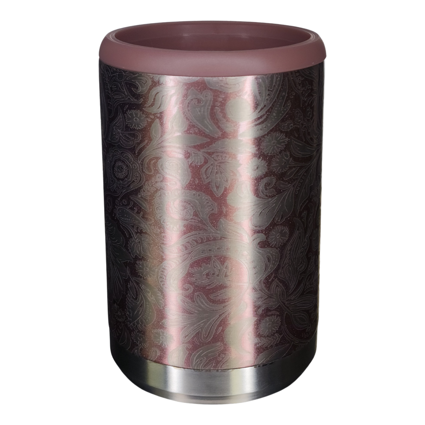 12oz Can Cooler - Paisley Rose Gold Glitter