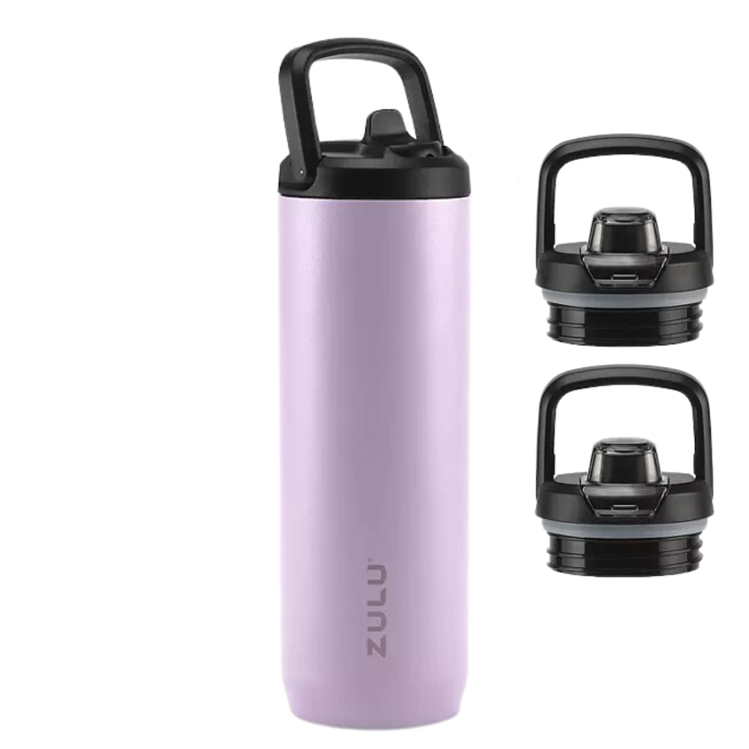 24oz Water Bottle with 2 Lids! - Passion Fruit