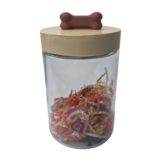 Large Dog Treat Jar- Brown Biscuit