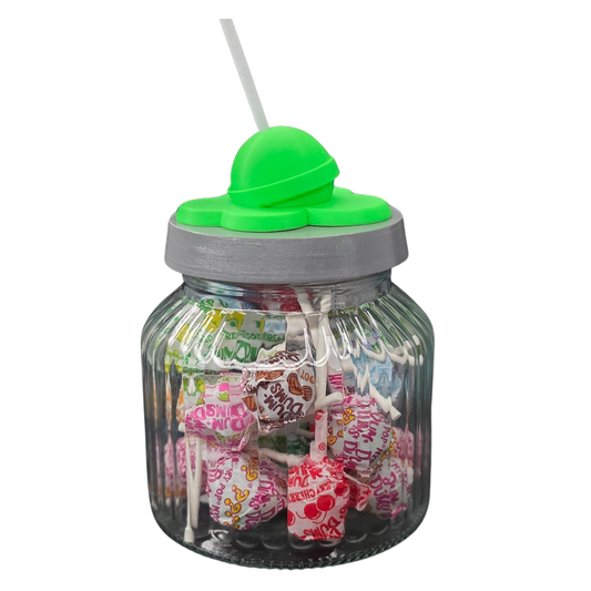 Green sucker candy jar