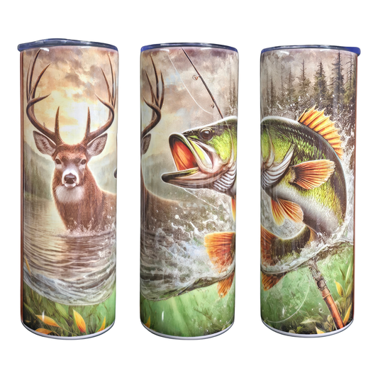 20oz Skinny Tumbler - Fishing/Hunting