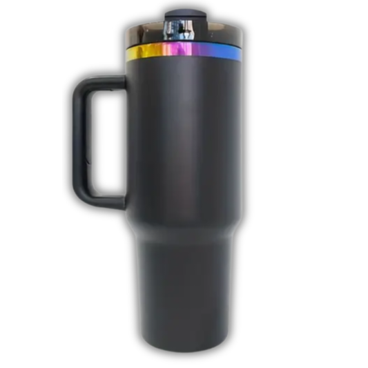 40oz Tumbler - Rainbow Plated - Black