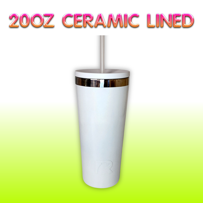 20oz Tumbler - RTIC Ceramic Lined - White