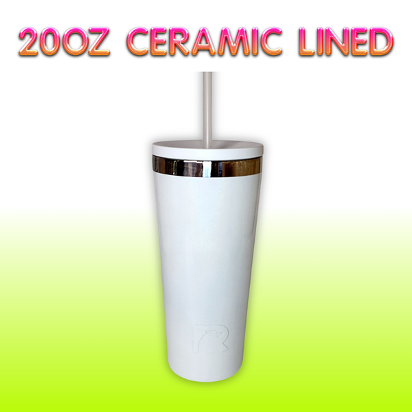 20oz Tumbler - RTIC Ceramic Lined - White