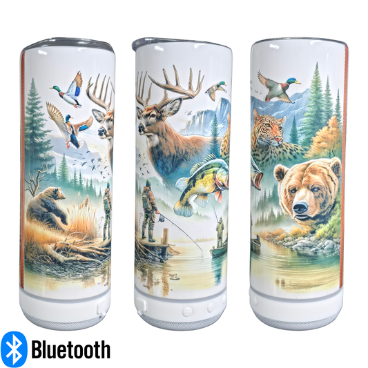 20oz Tumbler W/SPEAKER - Hunting/Fishing