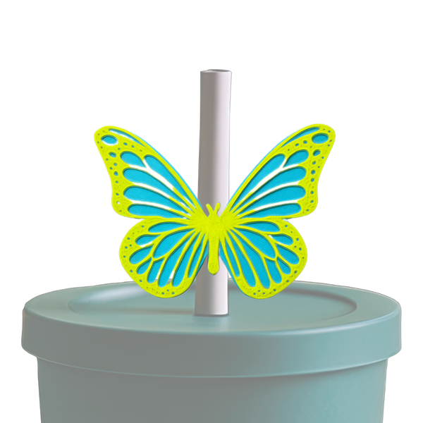 Tumbler Straw Topper - Butterflies