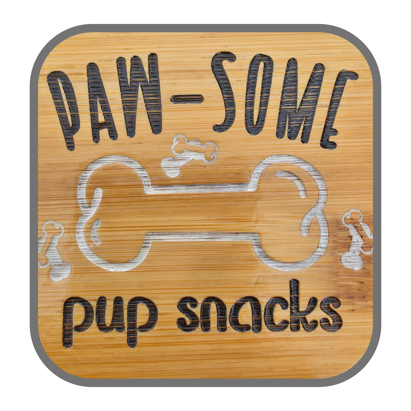 Square Glass Dog Treat Jar w/ Decorative Lid