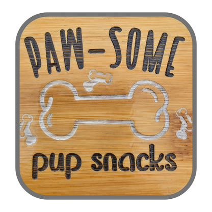 Square Glass Dog Treat Jar w/ Decorative Lid
