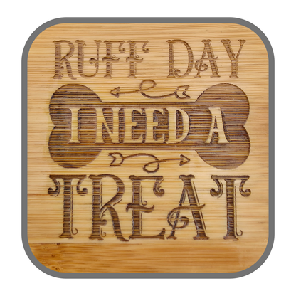 Square Glass Dog Treat Jar w/ Decorative Lid