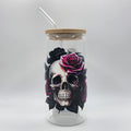 Skull & Roses - 16oz Glass Can Tumbler