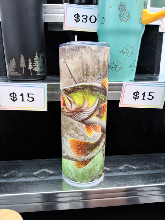 20oz Skinny Tumbler - Fishing